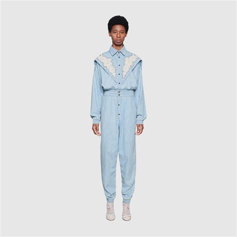 gucci blue denim|gucci denim jumpsuit.